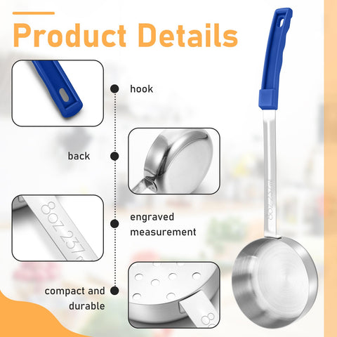 Teenyyou black slotted spoon for measured servings at buffets or catering