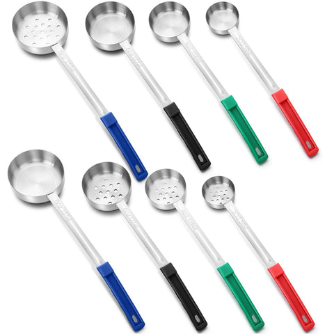 Teenyyou 8-pcs red solid spoon set with precise portions for daily meals