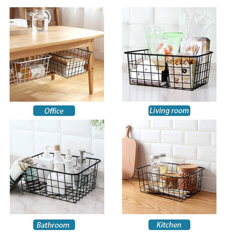 TEETOOKEA kitchen cabinet storage baskets for sturdy organization
