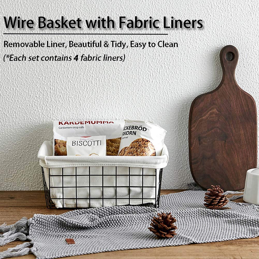 TEETOOKEA wire storage baskets with fabric liners kept tidy contents