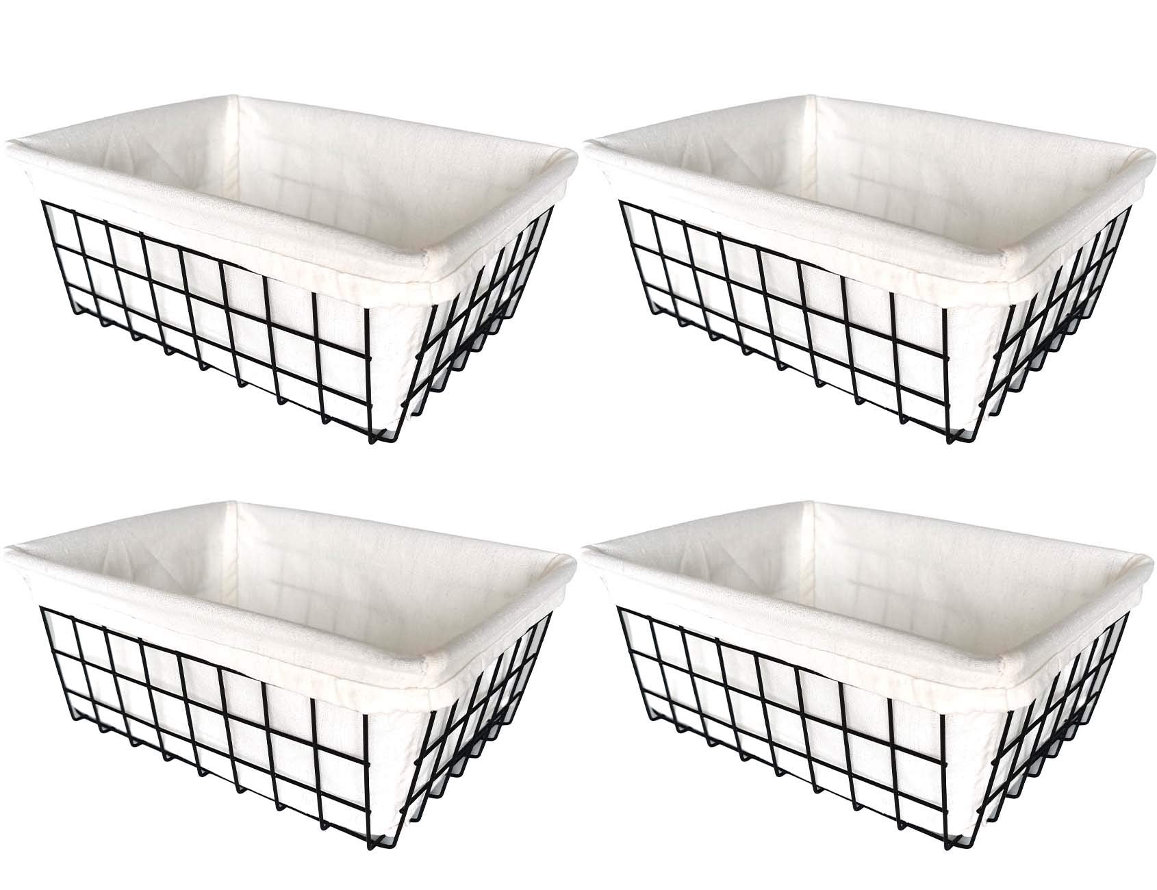 TEETOOKEA wire storage baskets top view for easy pantry organization