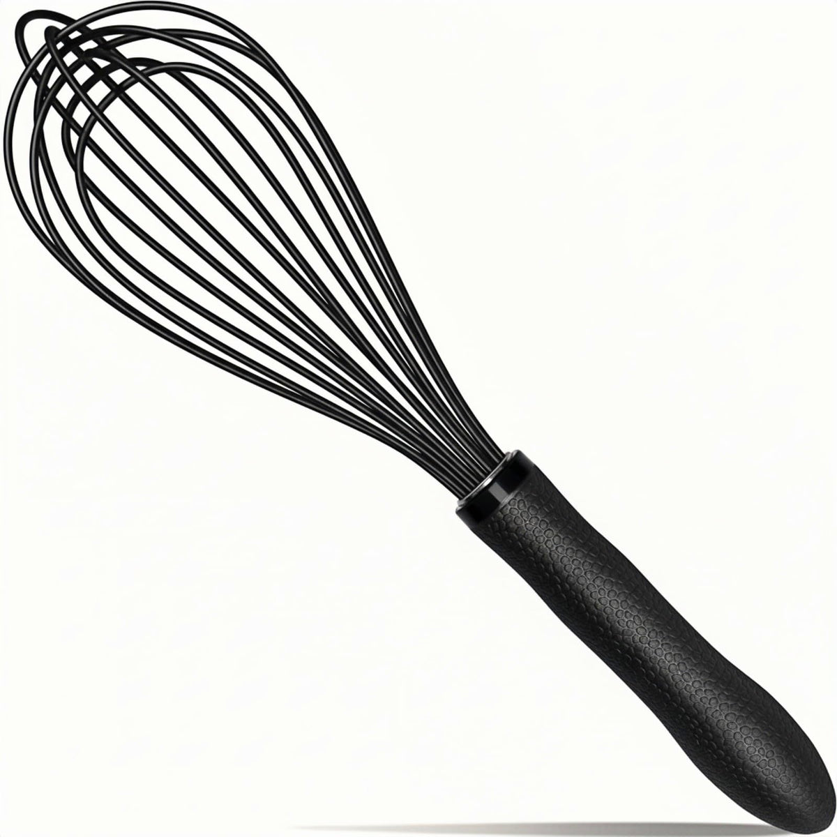 TEEVEA 11-inch silicone whisk top view for smooth batter blending.