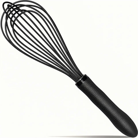 TEEVEA 11-inch silicone whisk top view for smooth batter blending.