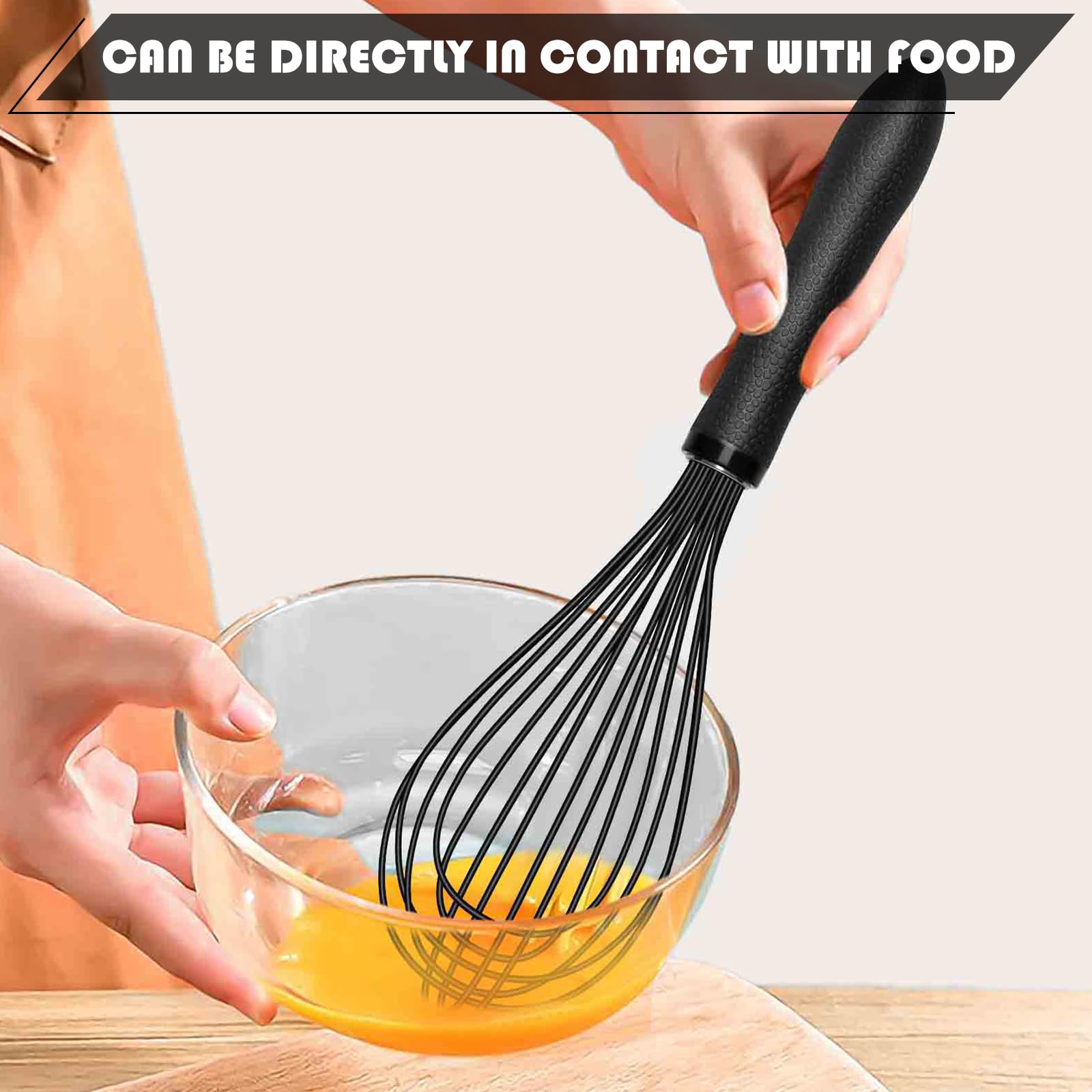 TEEVEA whisk heat-resistant up to 480°F for hot mixtures.