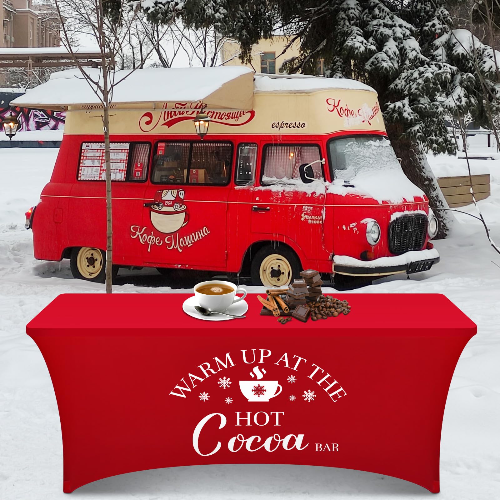 Tegeme hot cocoa tablecloth being machine washed for easy care