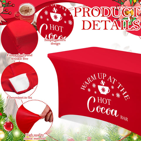 Tegeme red tablecloth foot covers demonstrate secure fit