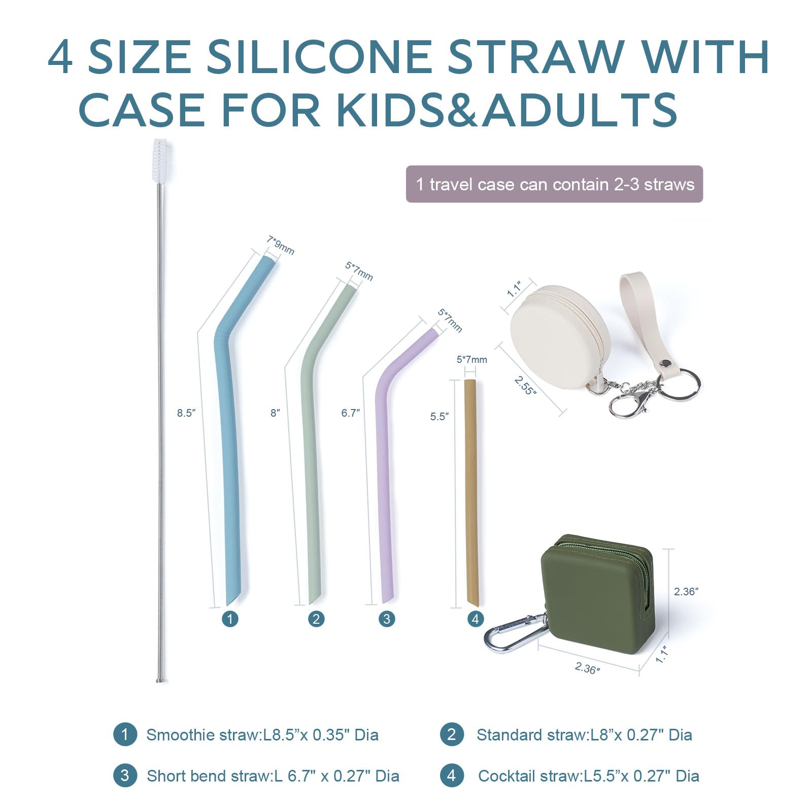 Tegion 8-inch bend straw for comfortable sipping.