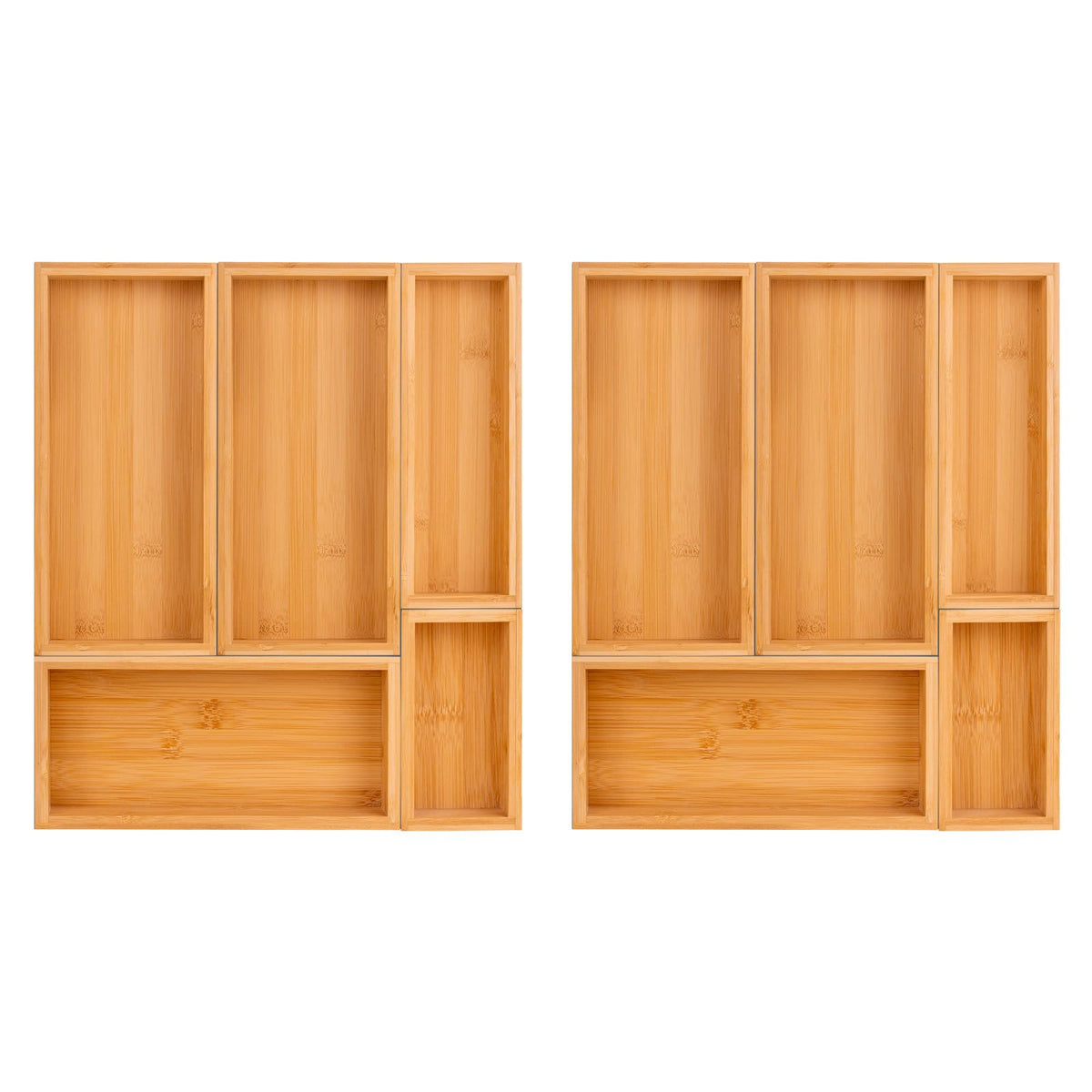 Teicui bamboo drawer organizer set extendable for customizable, tidy drawers.