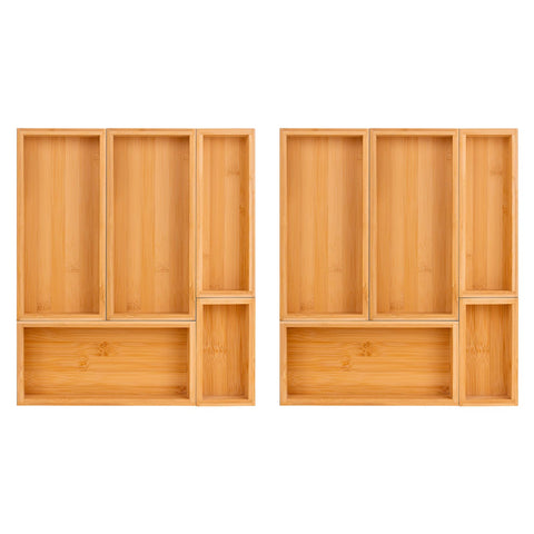 Teicui bamboo drawer organizer set extendable for customizable, tidy drawers.