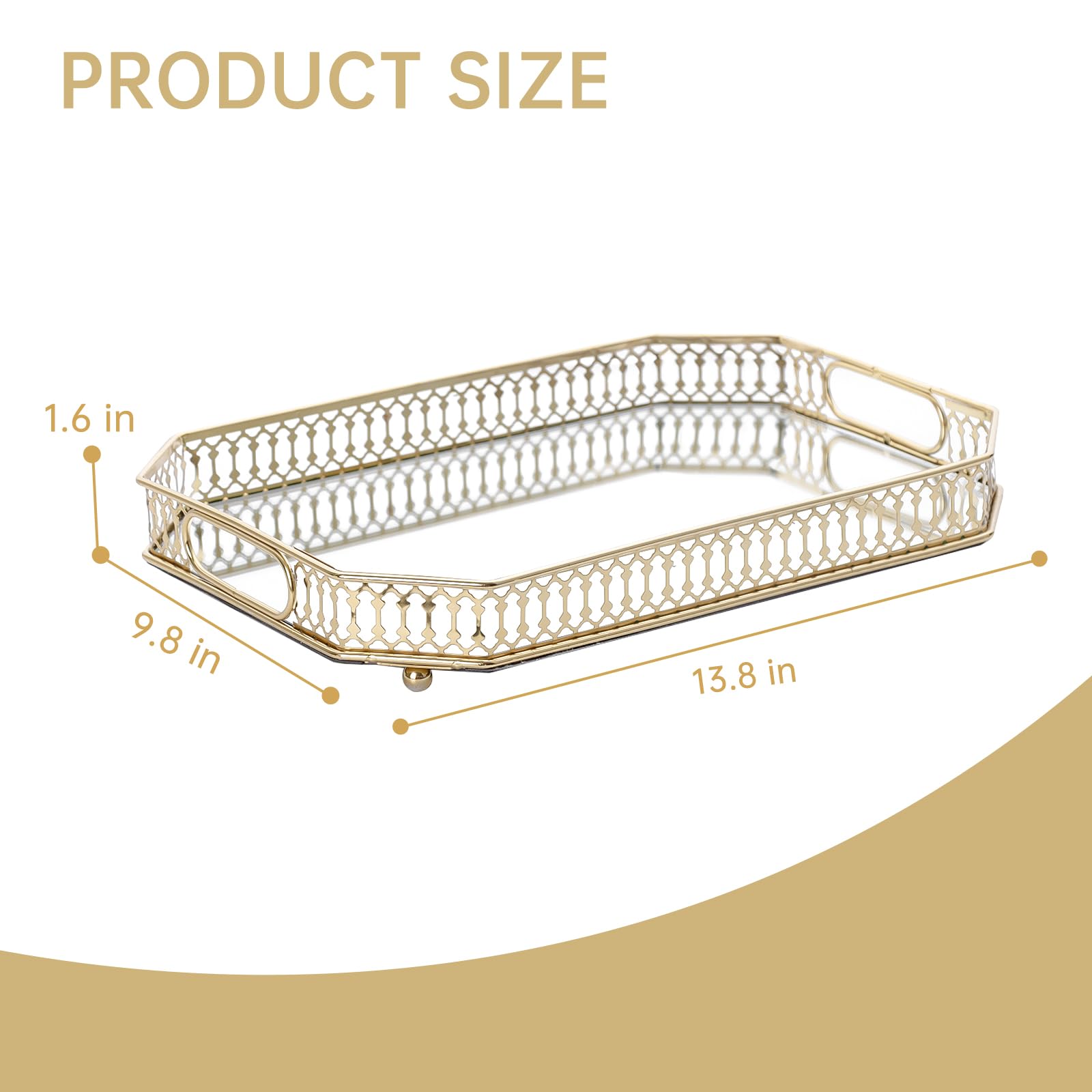 TEITEAI Bar Cart Tray sturdy handles for easy transport.