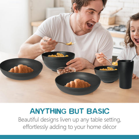 Teivio 88-piece appetizer plates in black for starters and parties