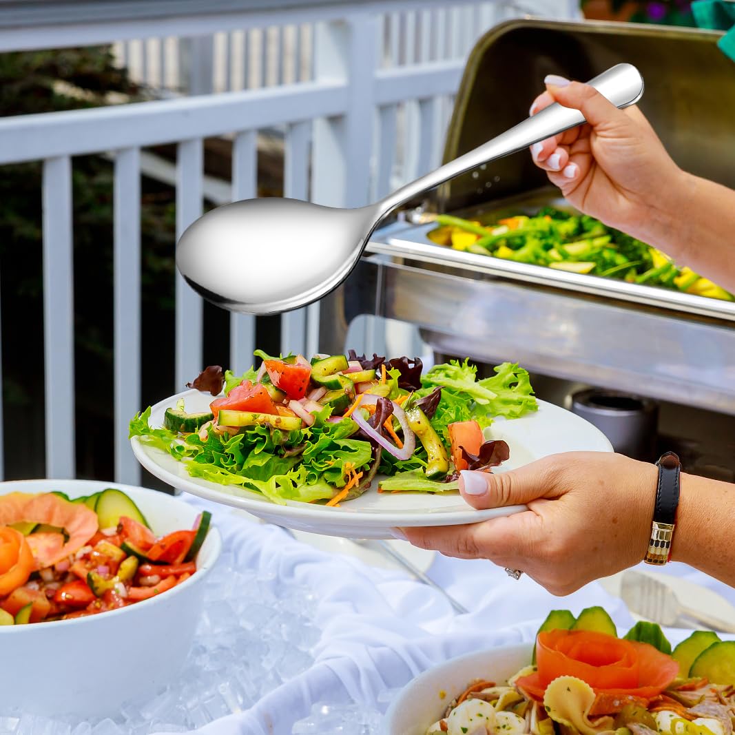 Teivio 9-inch serving tongs, sturdy grip for salads.