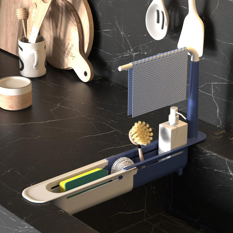 Telescopic Sink Storage Rack made of durable PP material