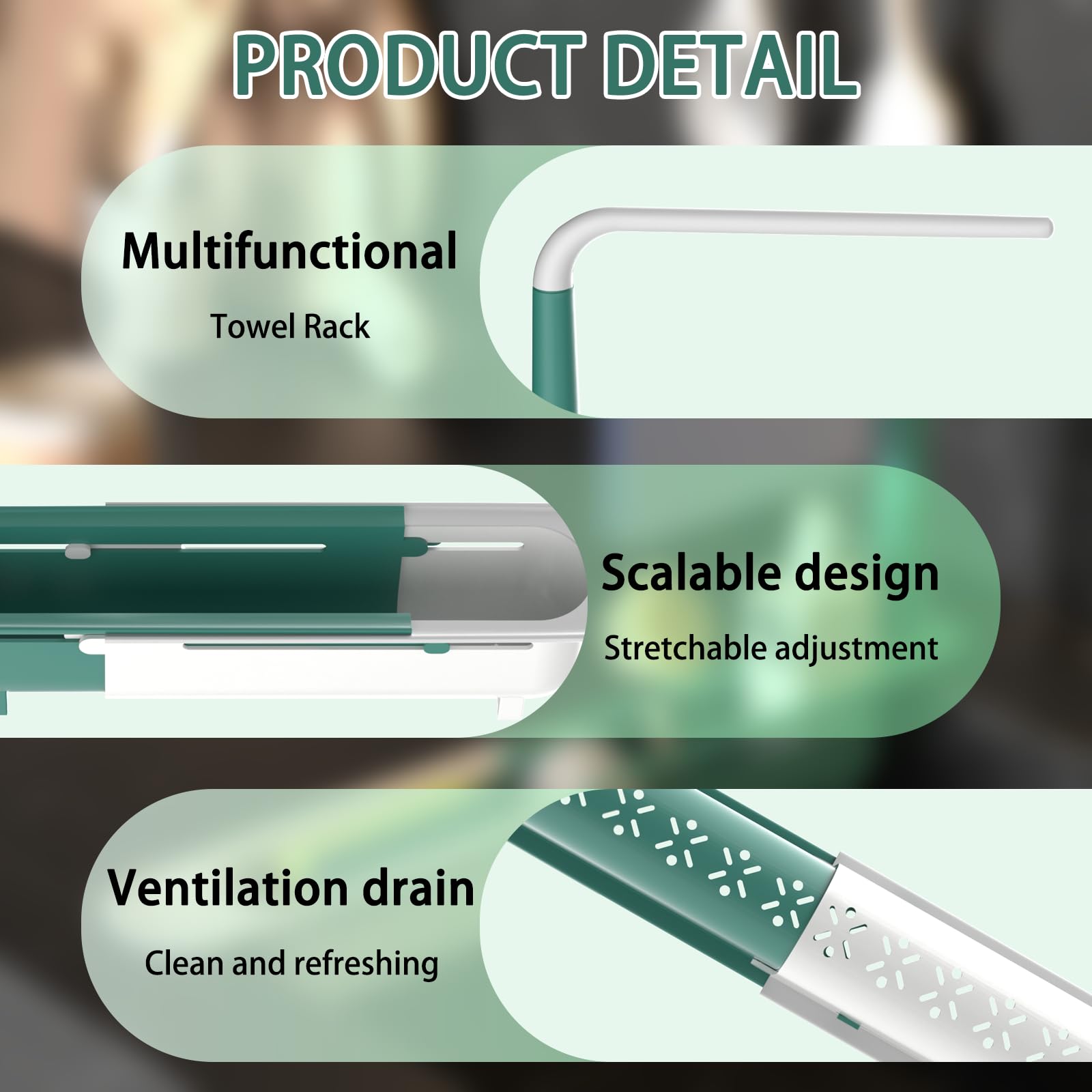 Telescopic sink storage rack with two sponge holder keeps cleaning tools within reach