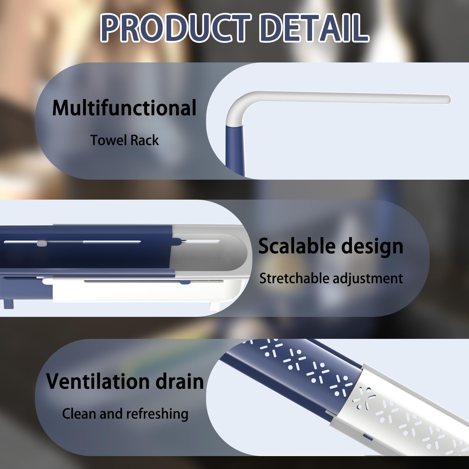 Telescopic Sink Storage Rack drainage holes promote quick drying