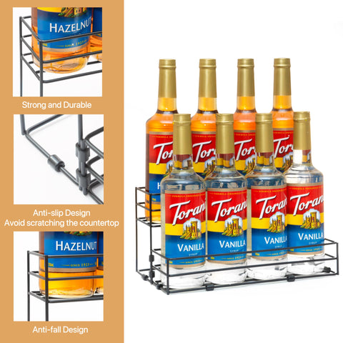 TelKeen coffee bar organizer on countertop keeps condiments within reach.