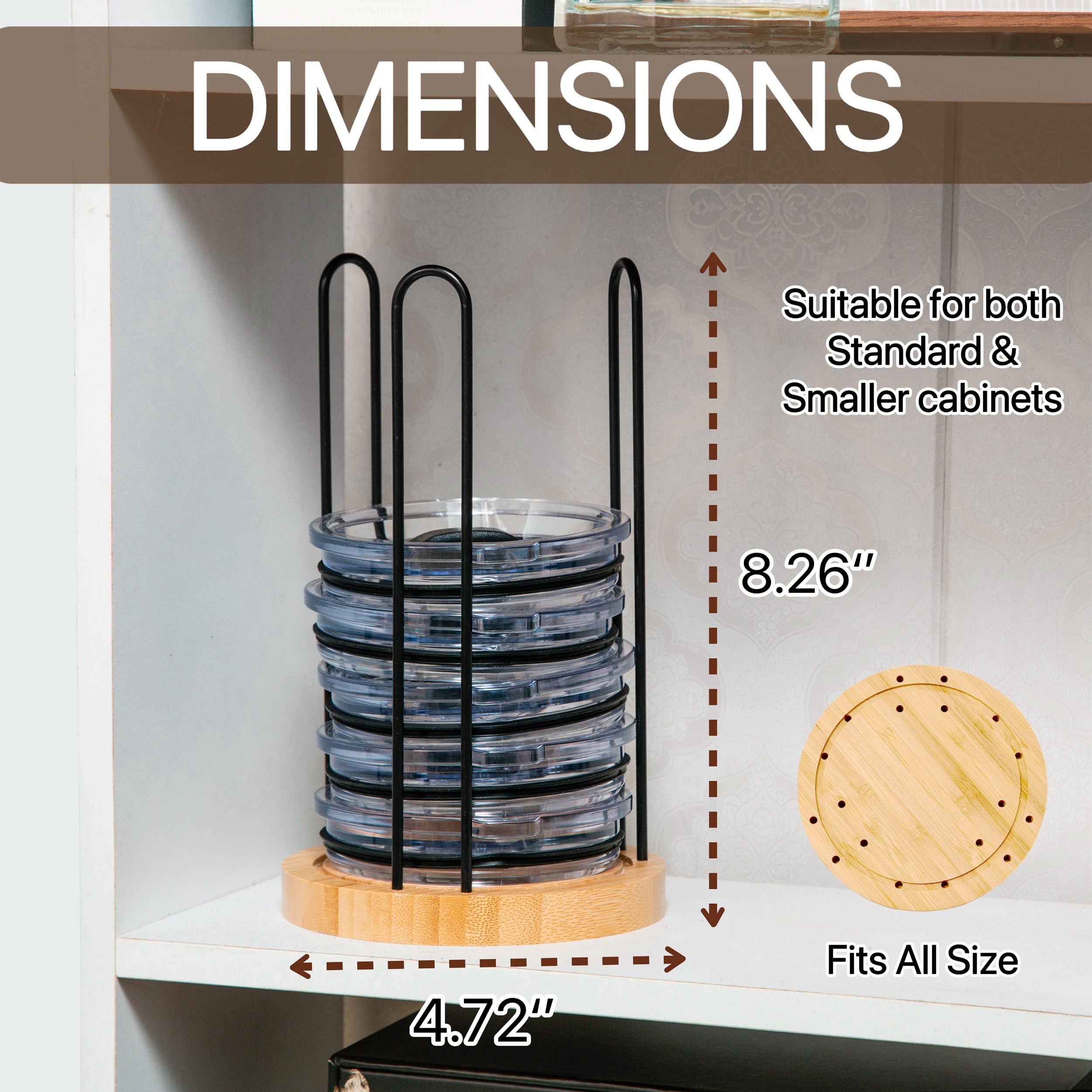 TelKeen lid organizer with three width options for various brands.