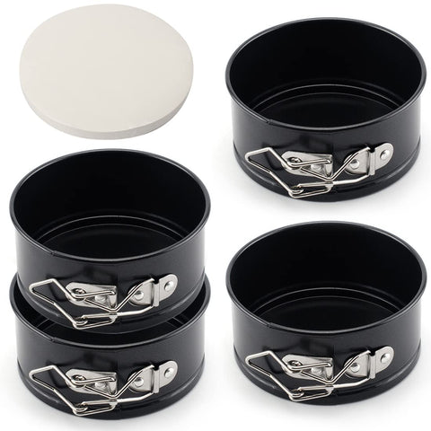 Tellshun 4in mini springform pan with removable bottom for easy cheesecake removal.