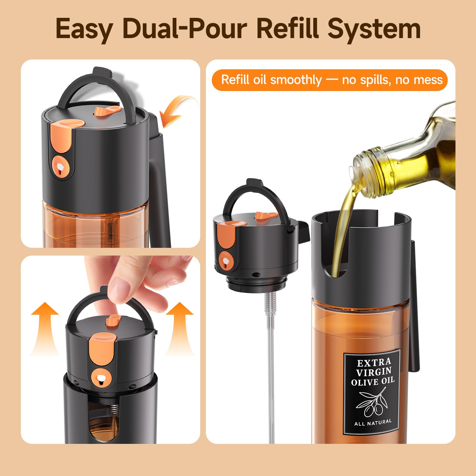 Telunshi sprayer uses BPA-free materials for pure oil safety.