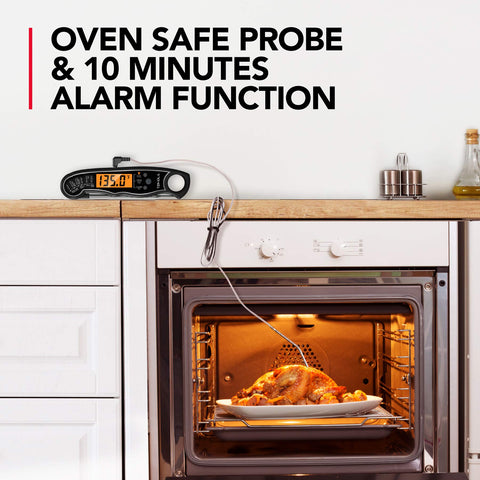 TEMOLA oven-safe wired probe enables precise cooking in the oven or smoker