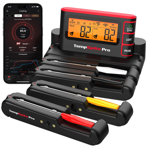 TempSpike wireless meat thermometer display for precise grilling
