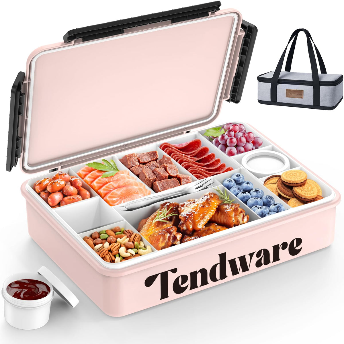 TENDWARE Snackle Box 12-compartment tray keeps snacks organized on the go