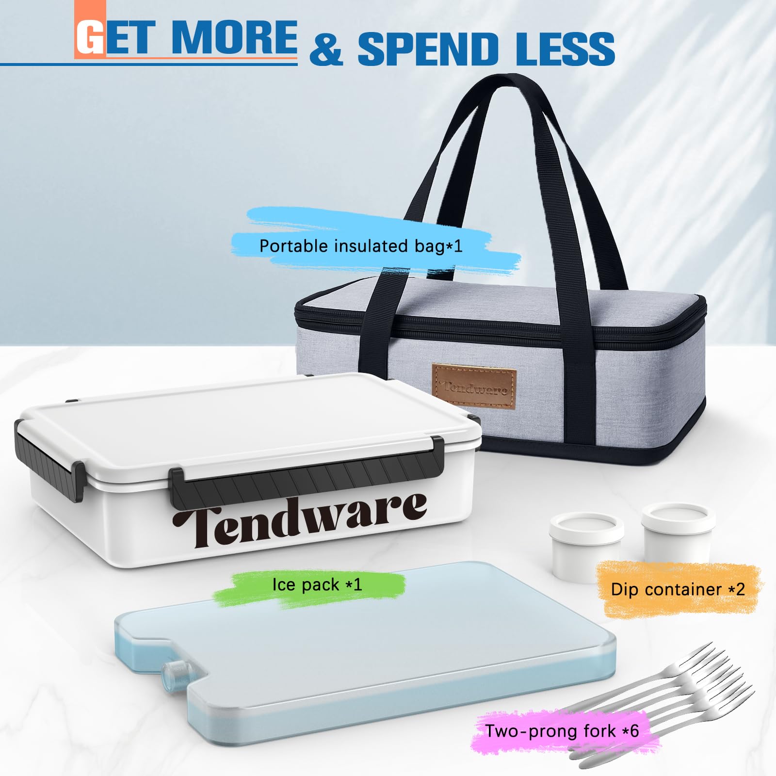 TENDWARE Snackle Box 12-compartment tray keeps bites organized for picnics