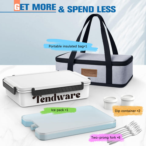 TENDWARE Snackle Box 12-compartment tray keeps bites organized for picnics