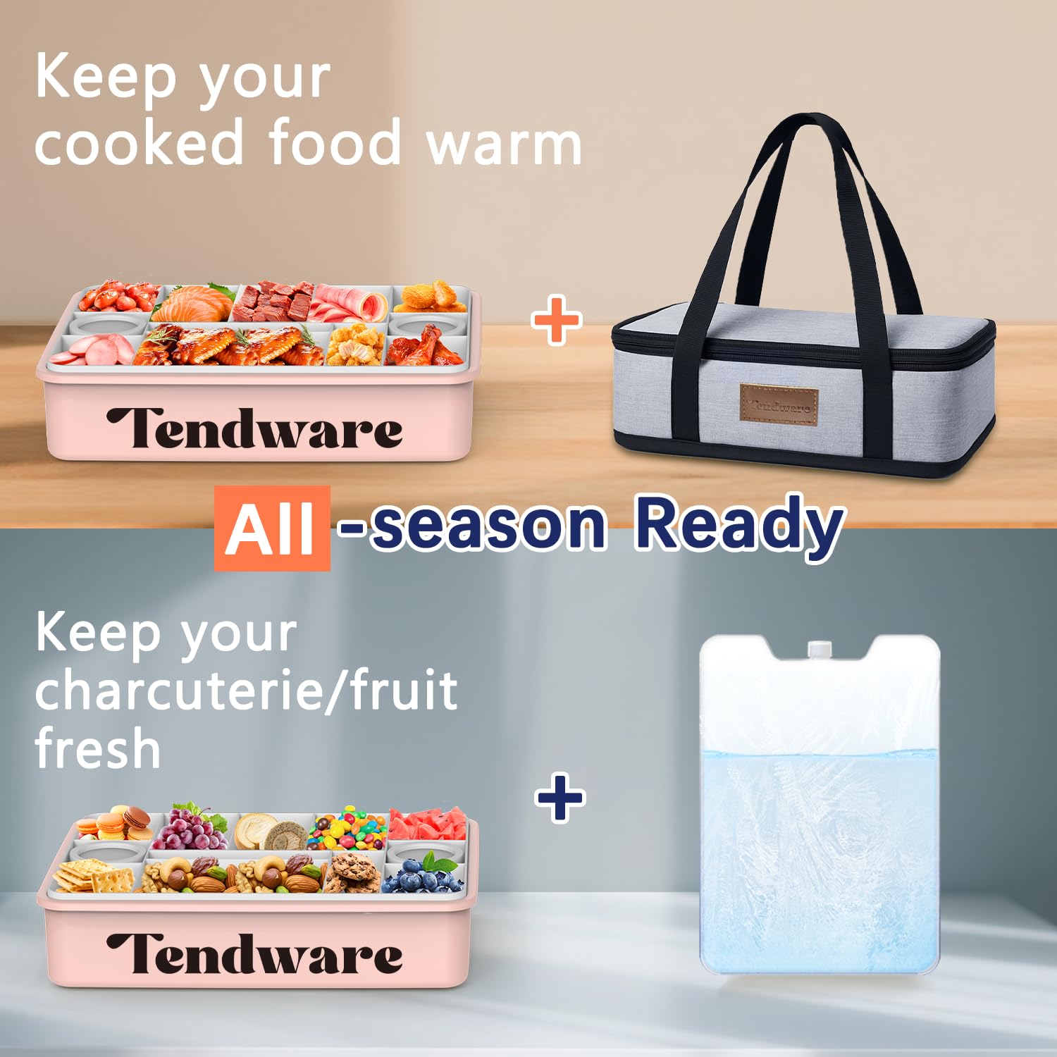 TENDWARE ice pack helps maintain cool freshness for hours