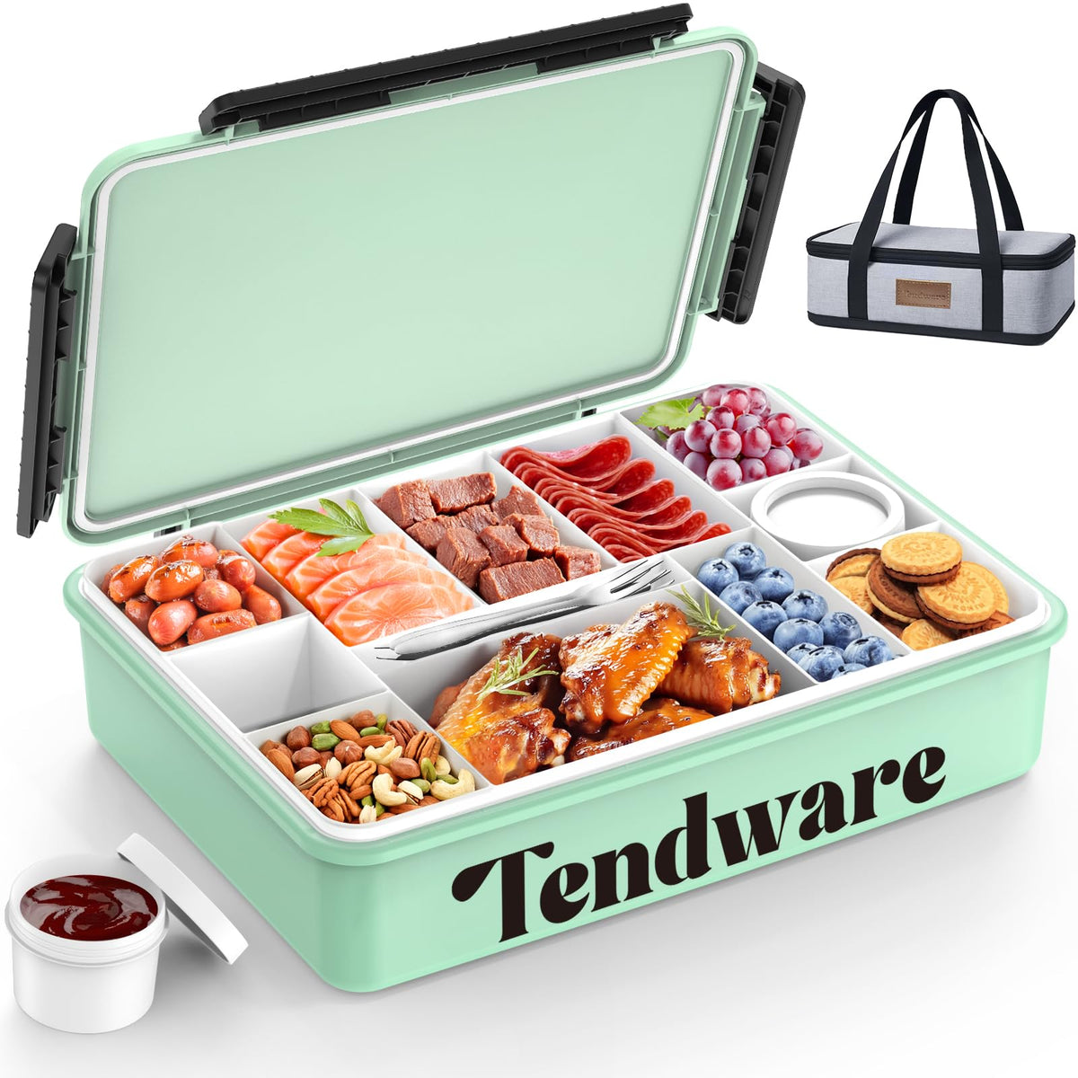 TENDWARE Snackle Box insulated bag shows on-the-go entertaining with warm, fresh snacks.