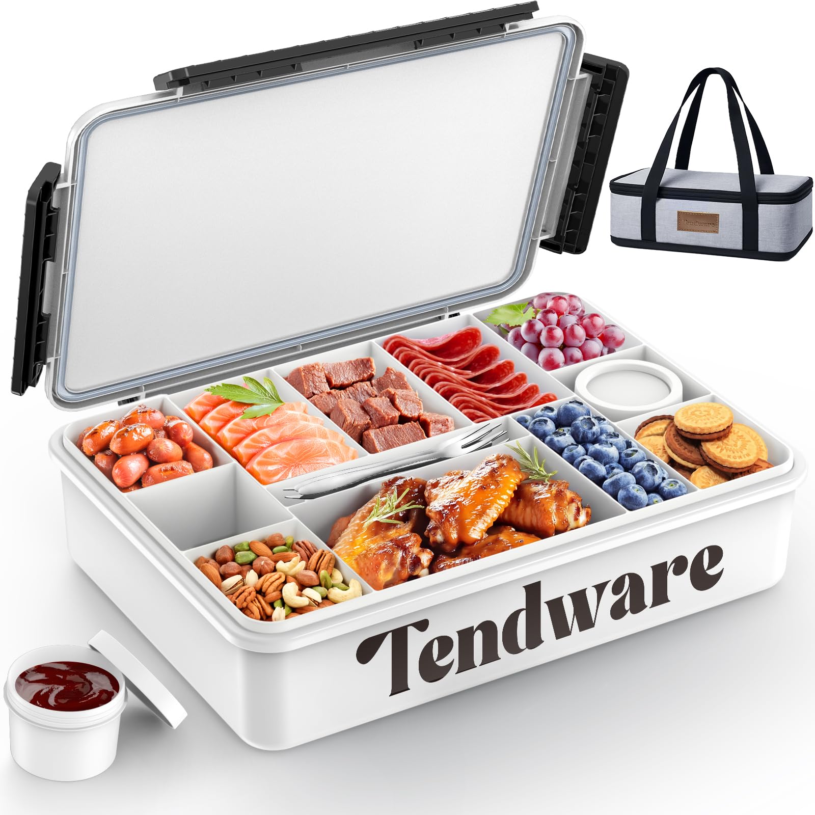 TENDWARE Snackle Box with insulated bag keeps hot snacks warm during beach trips