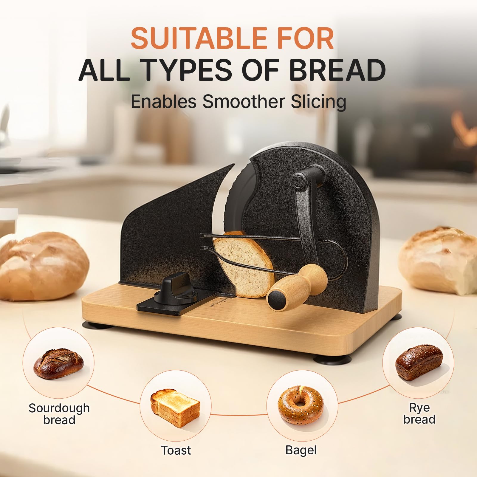 TENGIZUOHZ hand crank supports controlled slicing