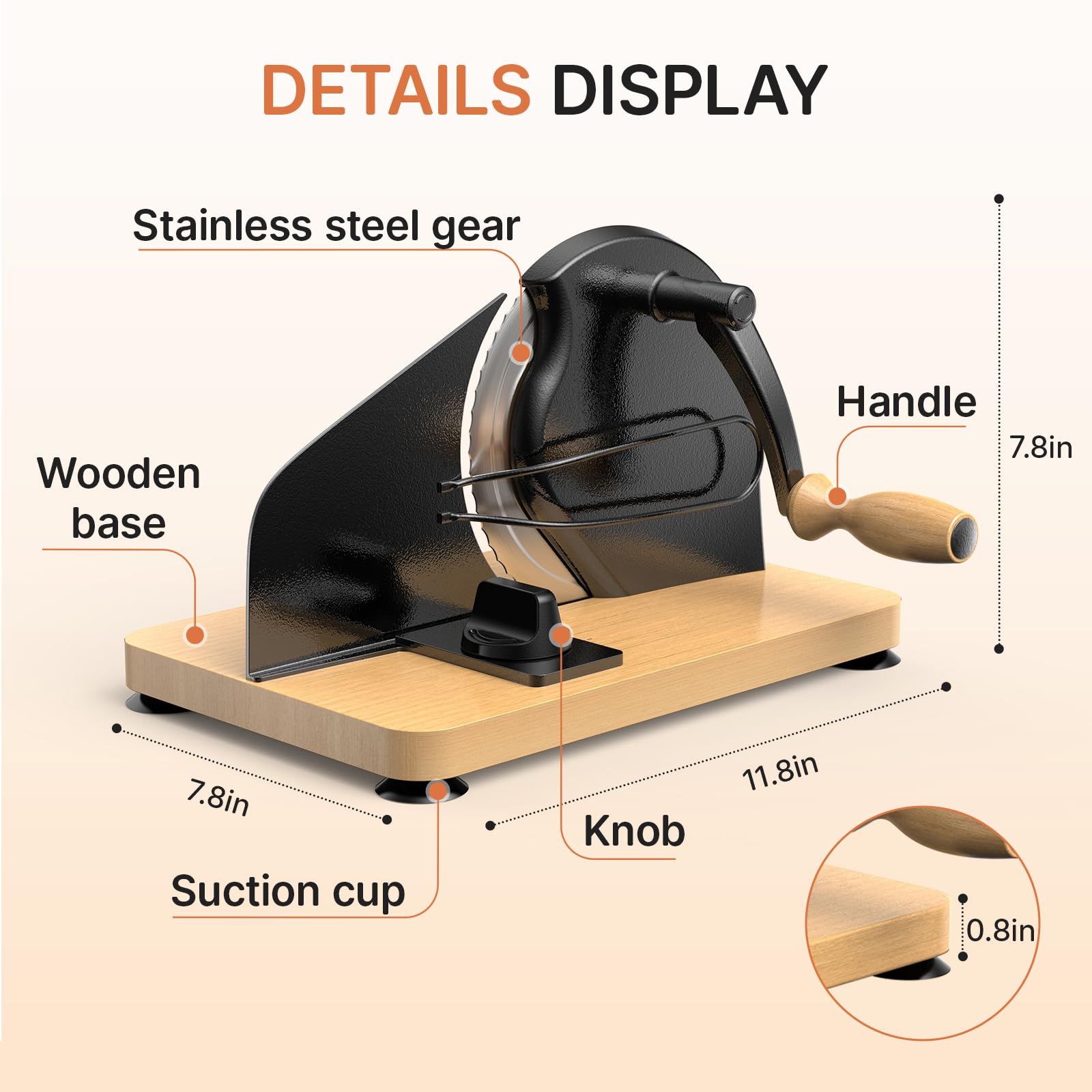 TENGIZUOHZ slicer suction base grips countertop for safety