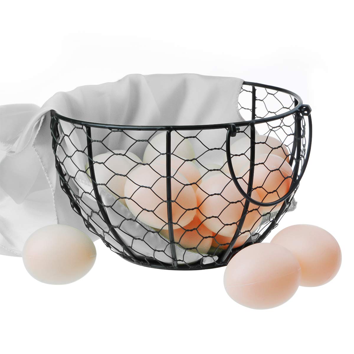 TENINYU egg basket highlighting durable powder-coated steel construction