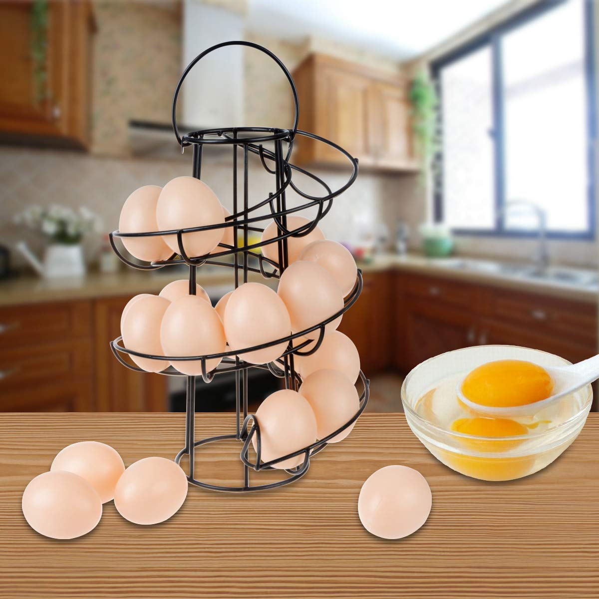 TENINYU Egg Skelter holds up to 20 eggs for organized storage
