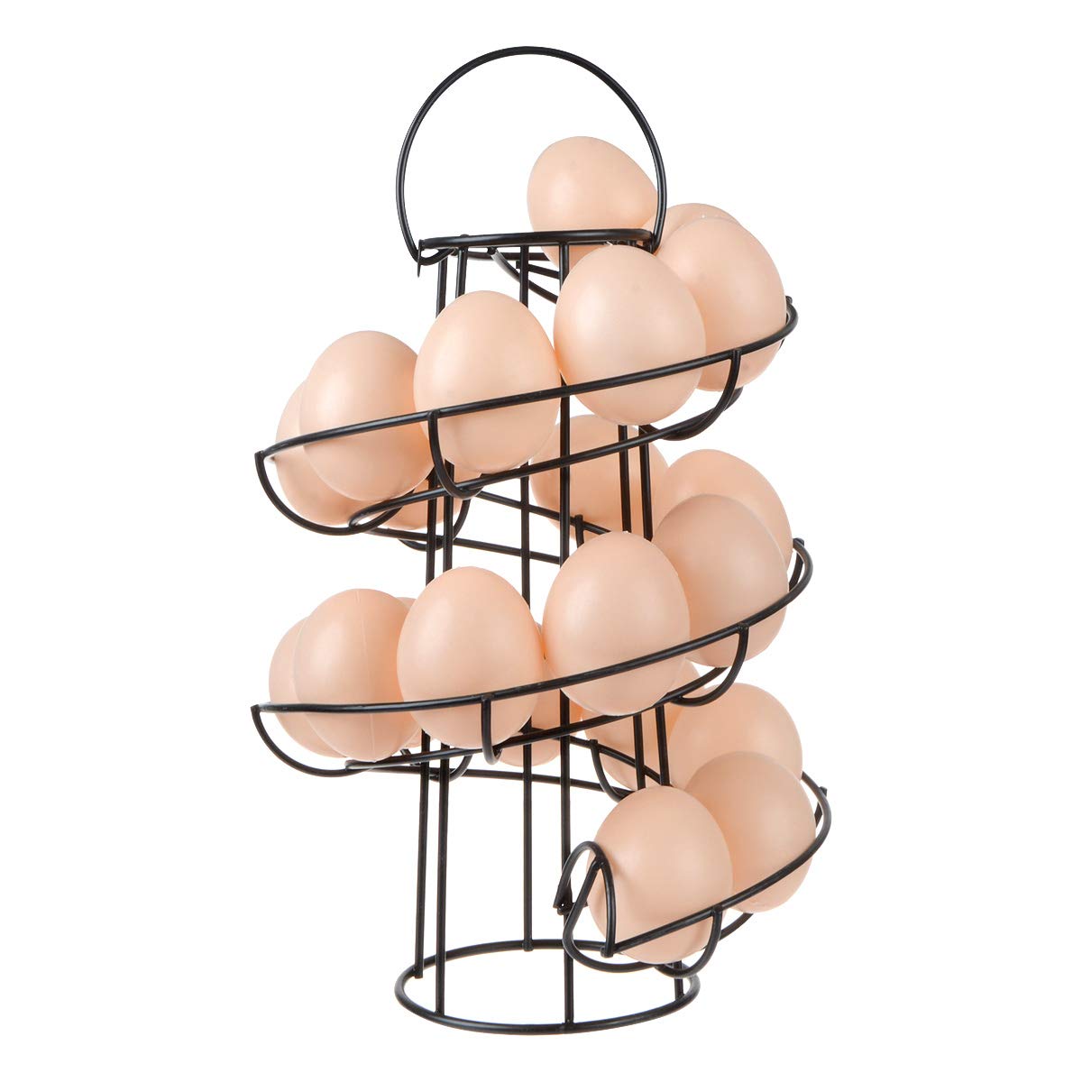 TENINYU Egg Skelter Deluxe spiral rack on countering eggs neatly organized