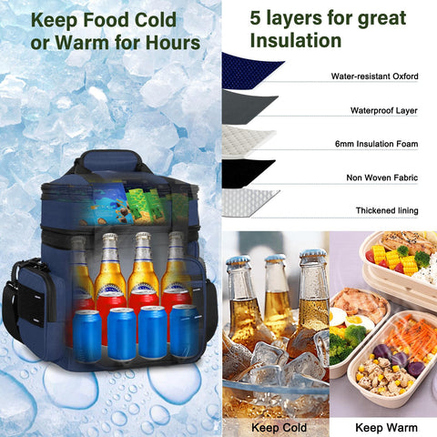 TENKIST Dual compartments help organize dry foods, fruits, and drinks efficiently