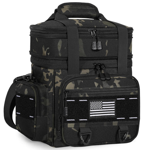 TENKIST Expandable Tactical Lunch Box front view with patches for personalization