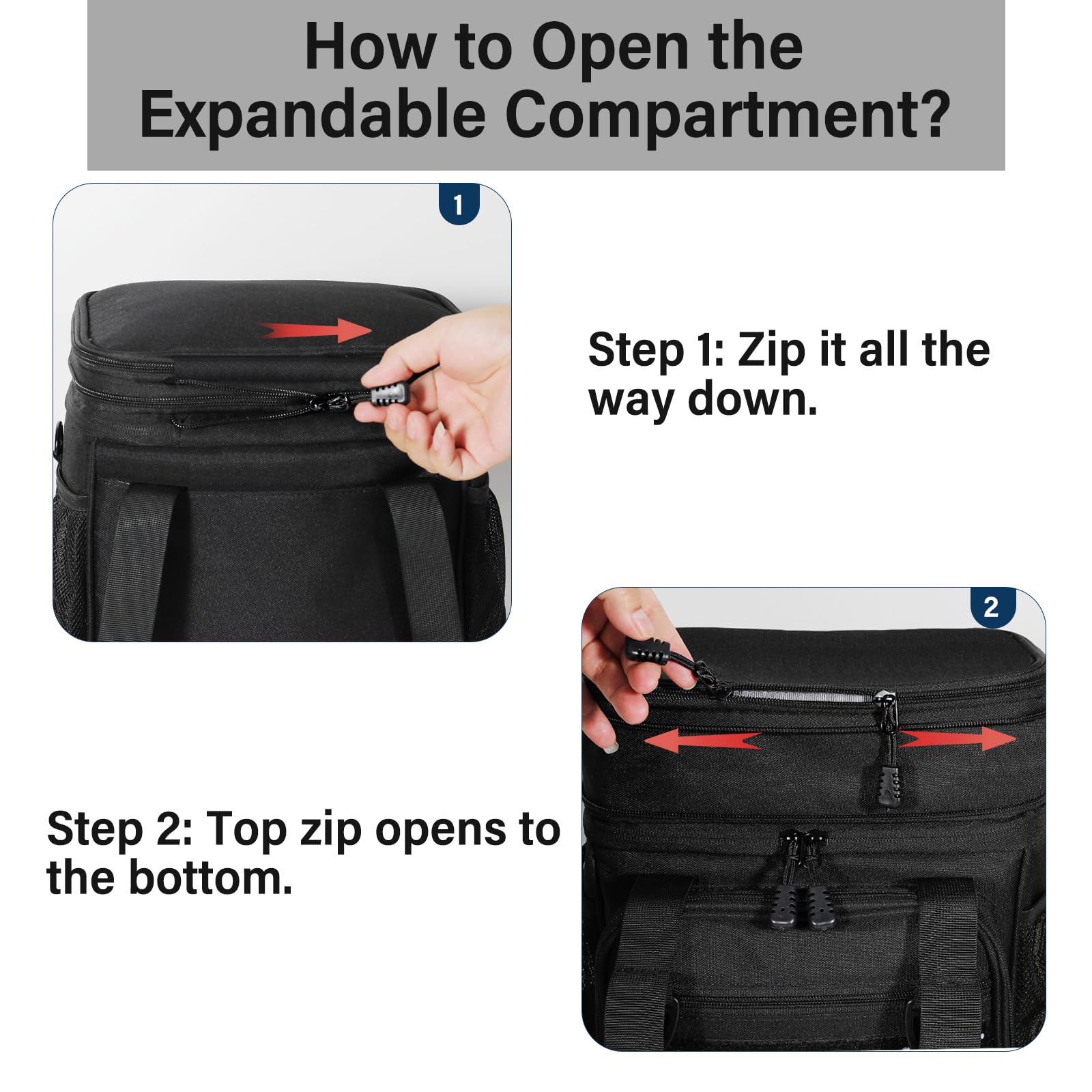 TENKIST Expandable Tactical Lunch Box sturdy base keeps the bag standing.