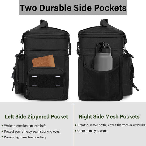 TENKIST expandable tactical lunch box top-compartment expanded for dry foods