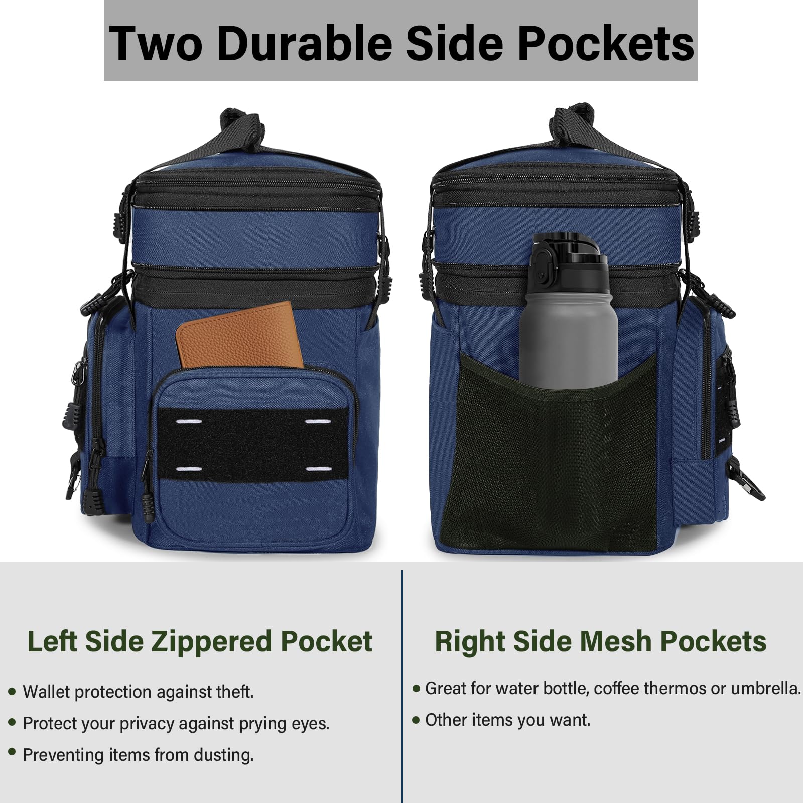 TENKIST Expandable Tactical Lunch Box top compartment expands for extra dry foods and beverages