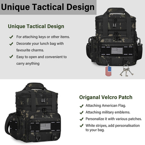 TENKIST Expandable Tactical Lunch Box top compartment showing expandable space