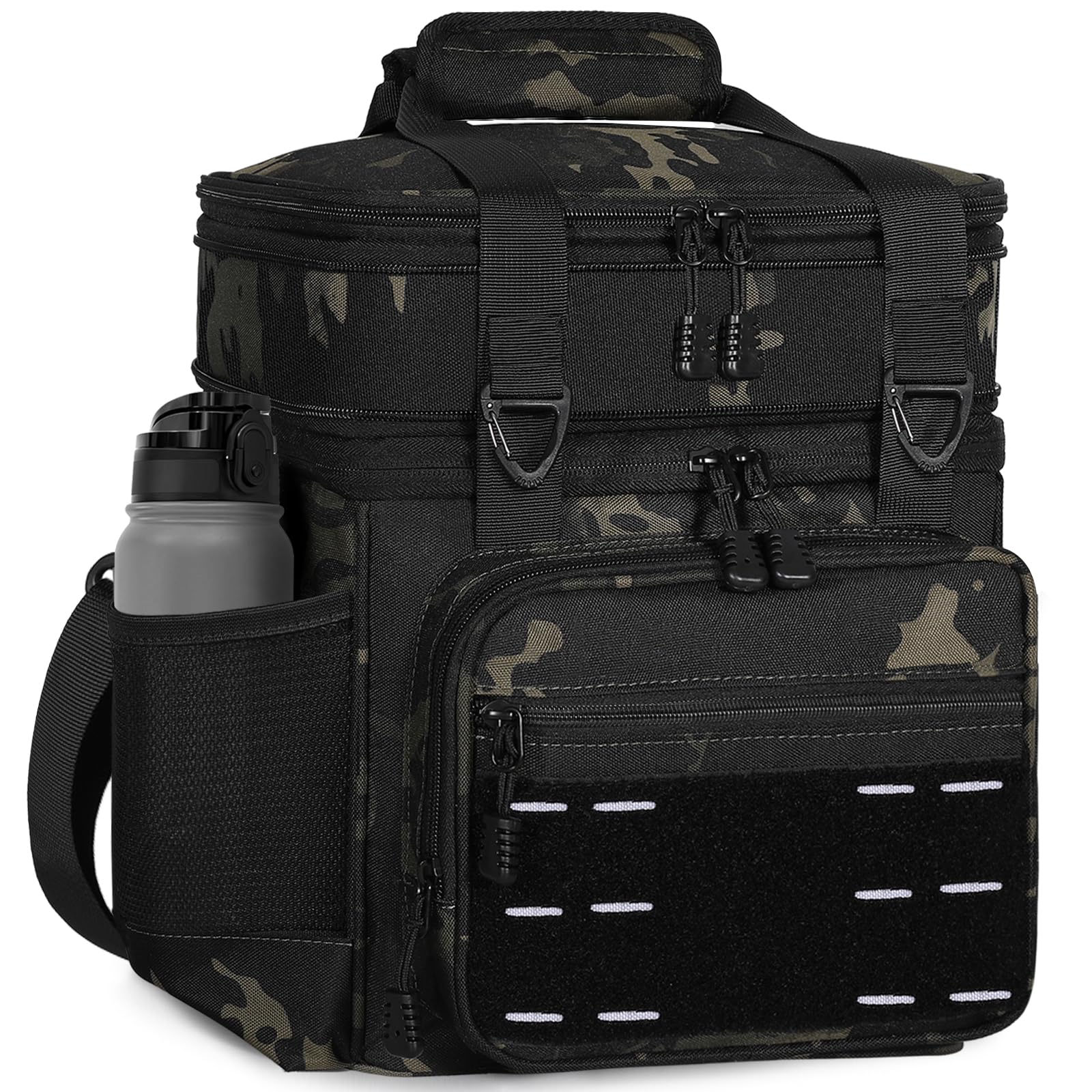 TENKIST lunch box camo front patch area for personalized style and rugged durability.