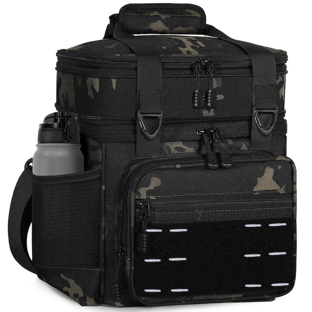 TENKIST lunch box camo front patch area for personalized style and rugged durability.