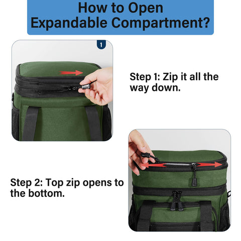 TENKIST lunch box cooler bag adjustable strap and handles for comfortable carry.