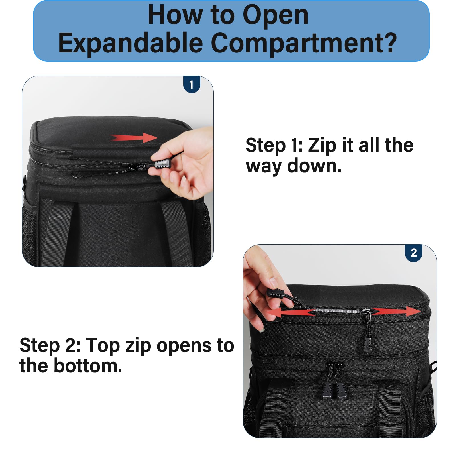 TENKIST lunch box cooler adjustable strap and handles for easy carry