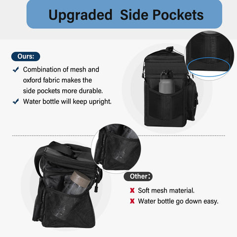 TENKIST lunch box cooler top expandable compartment fits more dry foods