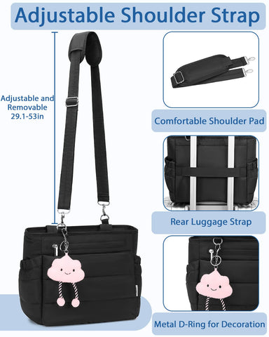 Tote with wide opening for easy packing and quick access to lunch items