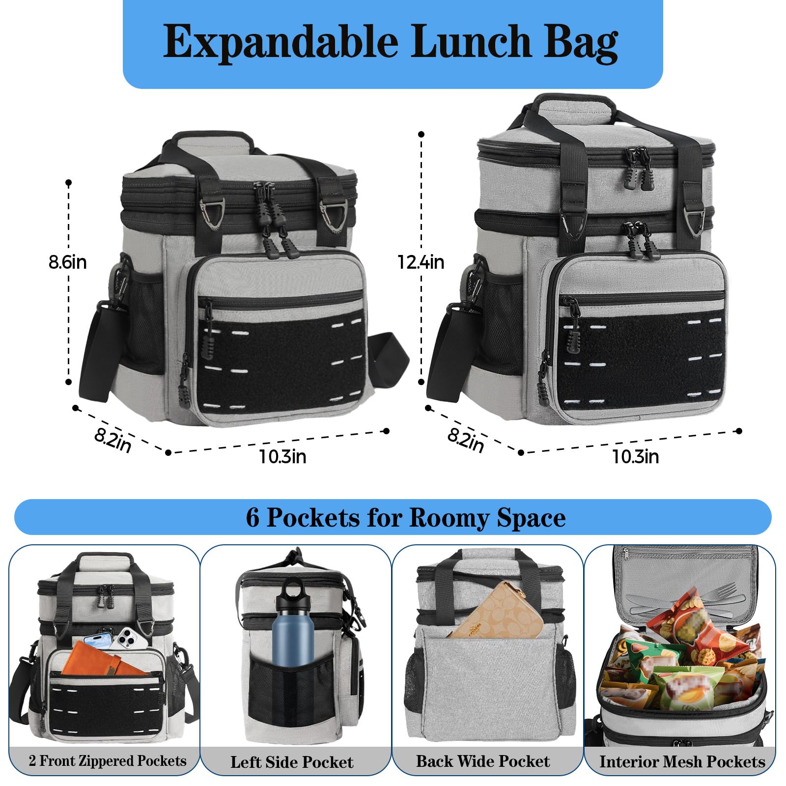 TENKIST Lunchbox Tactical dual compartments adapt to dry and moist items.