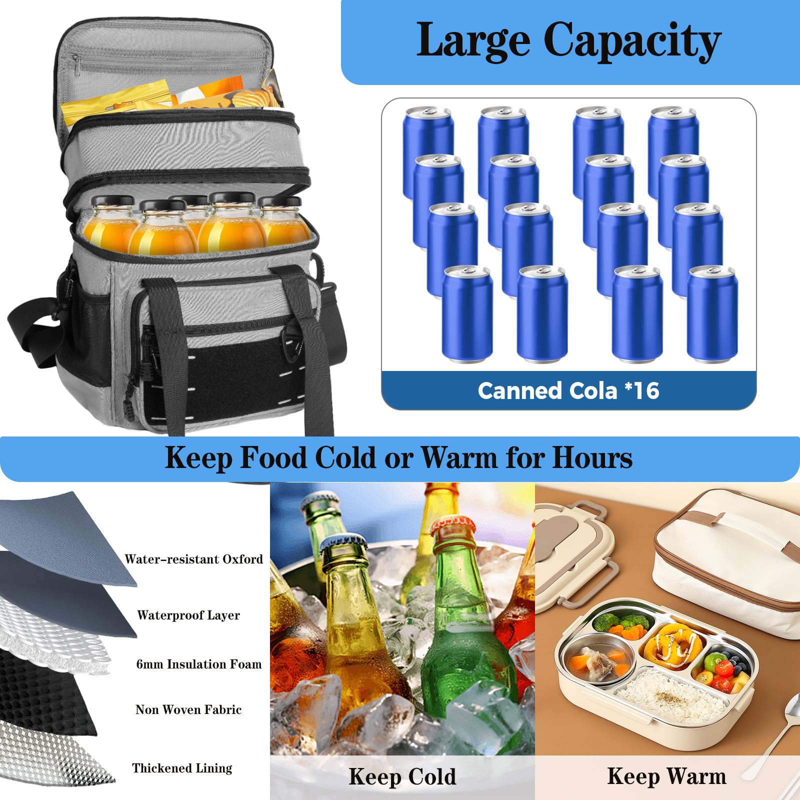 TENKIST Lunchbox Tactical side pockets hold water bottle and essentials.